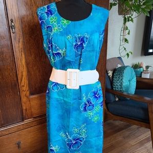 Vintage blue aloha tiki dress mumu